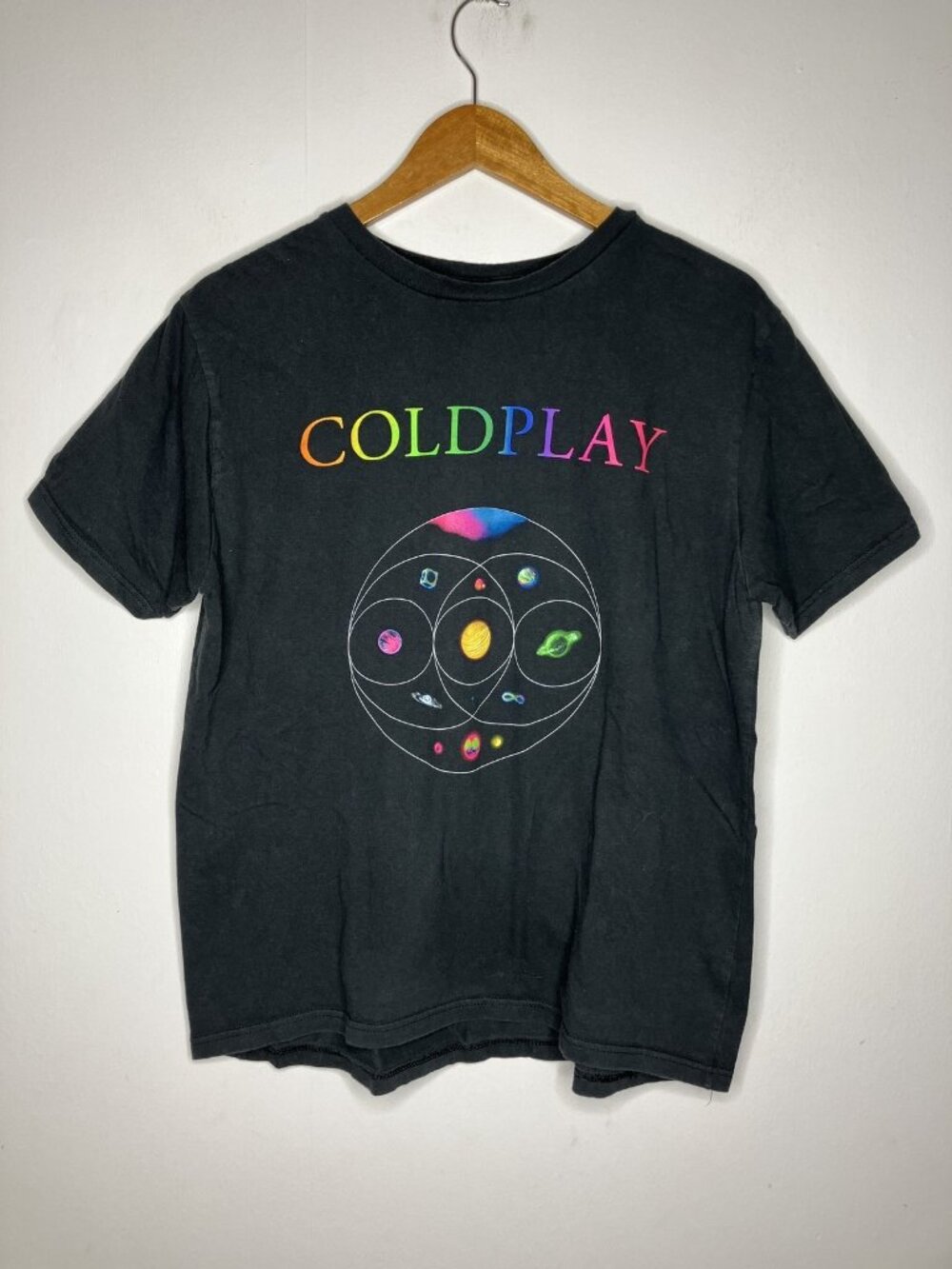 Coldplay Music of the Spheres Live 2023 Tour T-Shirt Men's Black Large Official